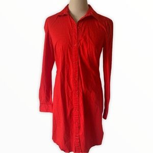Tommy Hilfiger red spotted button up shirt dress